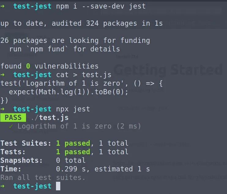 Installation et premier test Jest